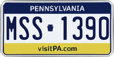 PA license plate MSS1390