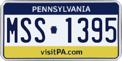 PA license plate MSS1395