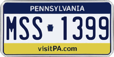 PA license plate MSS1399