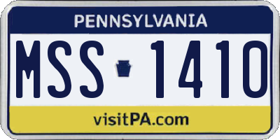 PA license plate MSS1410