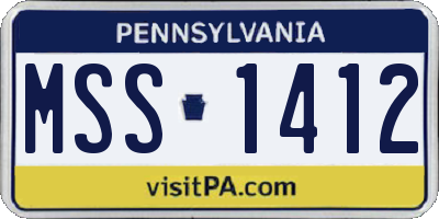 PA license plate MSS1412