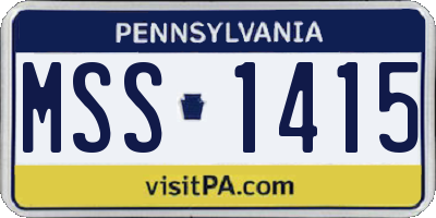 PA license plate MSS1415