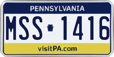 PA license plate MSS1416