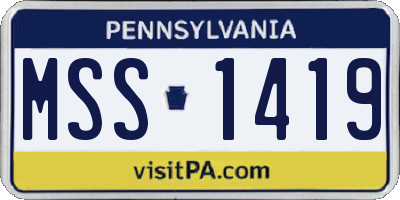 PA license plate MSS1419
