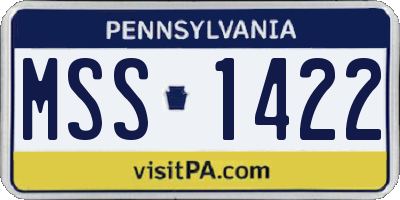 PA license plate MSS1422