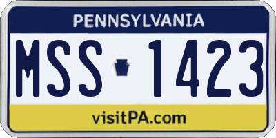 PA license plate MSS1423