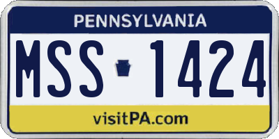 PA license plate MSS1424
