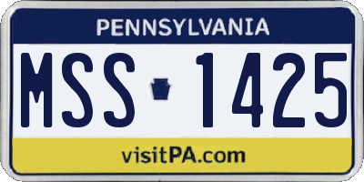 PA license plate MSS1425
