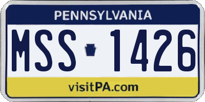 PA license plate MSS1426