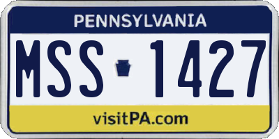 PA license plate MSS1427