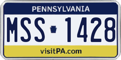 PA license plate MSS1428
