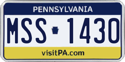 PA license plate MSS1430