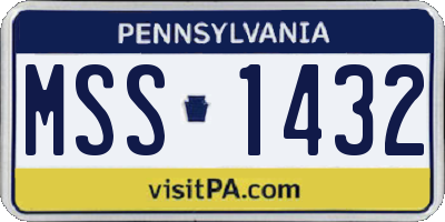 PA license plate MSS1432