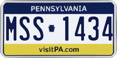 PA license plate MSS1434