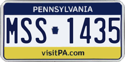 PA license plate MSS1435