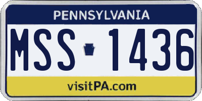 PA license plate MSS1436