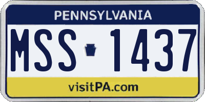 PA license plate MSS1437