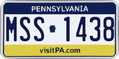 PA license plate MSS1438