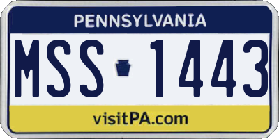 PA license plate MSS1443