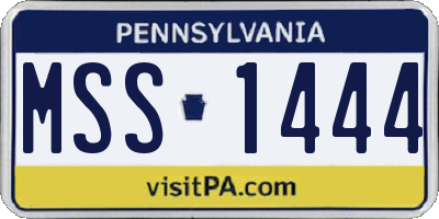 PA license plate MSS1444