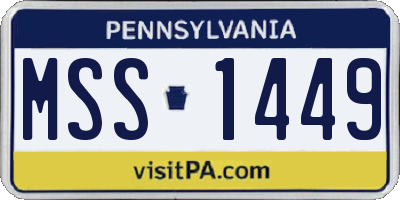 PA license plate MSS1449