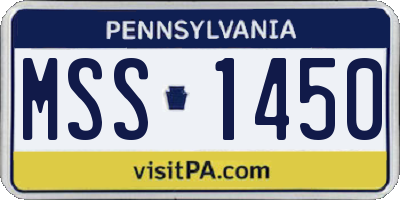 PA license plate MSS1450