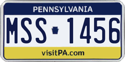 PA license plate MSS1456