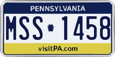 PA license plate MSS1458