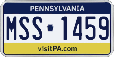 PA license plate MSS1459