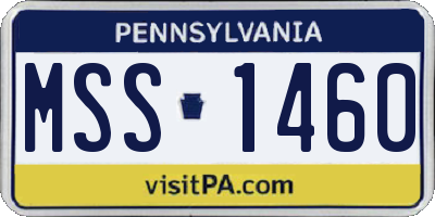 PA license plate MSS1460