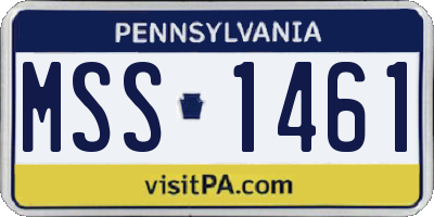 PA license plate MSS1461