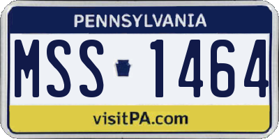 PA license plate MSS1464