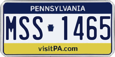 PA license plate MSS1465