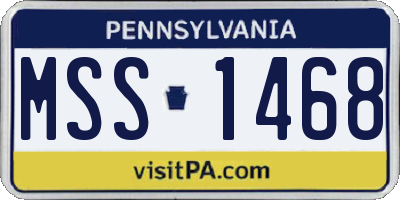 PA license plate MSS1468