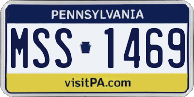 PA license plate MSS1469
