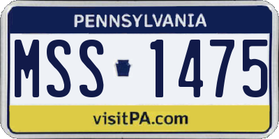 PA license plate MSS1475