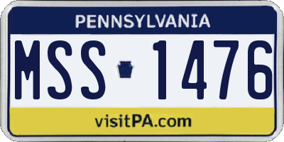 PA license plate MSS1476