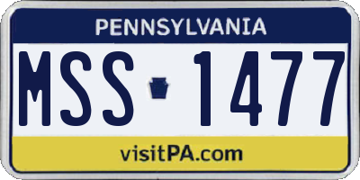 PA license plate MSS1477