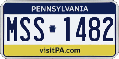 PA license plate MSS1482