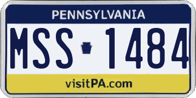 PA license plate MSS1484