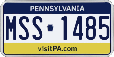 PA license plate MSS1485