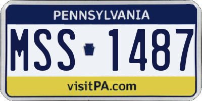 PA license plate MSS1487