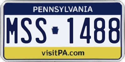 PA license plate MSS1488