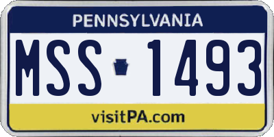 PA license plate MSS1493