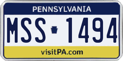 PA license plate MSS1494