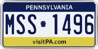 PA license plate MSS1496