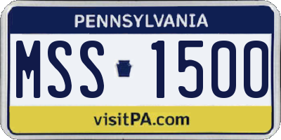 PA license plate MSS1500