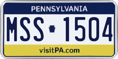 PA license plate MSS1504