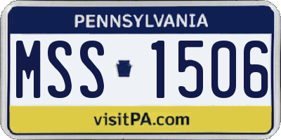 PA license plate MSS1506