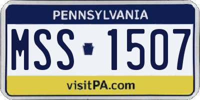 PA license plate MSS1507
